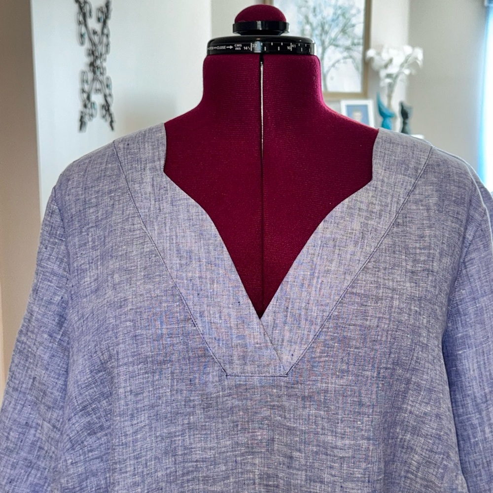 Foxcroft Light Blue Linen Shift Dress - Picture 4 of 14